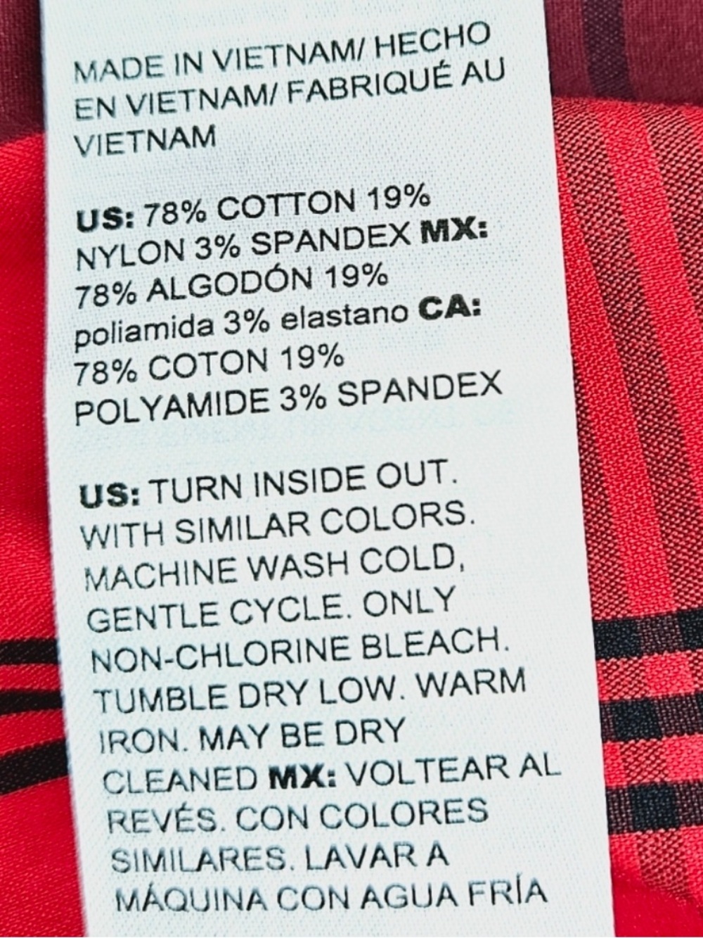 Chico's Red Plaid Crystal Bling Holiday Christmas Blouse Button Down 3 XL 16 18 - Picture 13 of 16